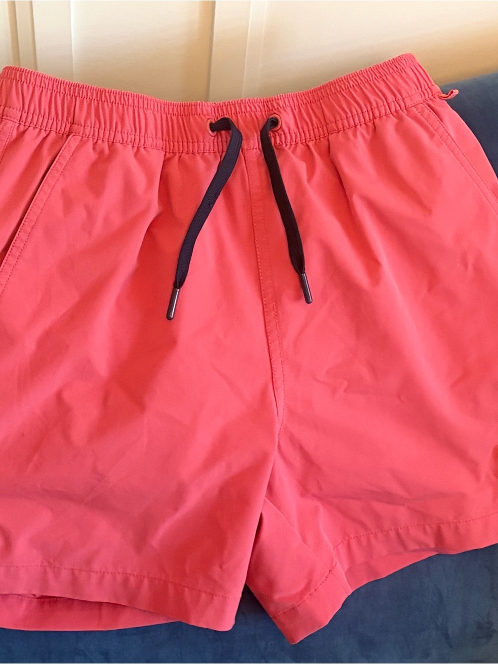 Boys Coral Athletic Swim Shorts with Drawstring